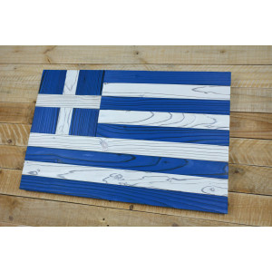 Greek flag made of new wood