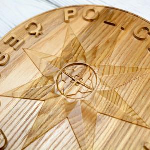 Znak Policie České republiky - Jasan - přírodní - lesk - průměr 30cm