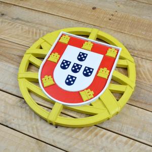 State emblem of Portugal made of solid wood - Ash - hand painted - diameter 30cm