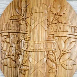National emblem of France - Ash - natural - semi-gloss - height 30cm