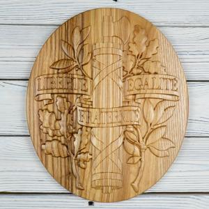 National emblem of France - Ash - natural - semi-gloss - height 30cm