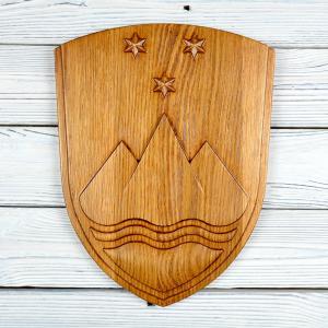 Státní znak Slovinska - Dub - mořidlo Jatoba - lesk - výška 30cm