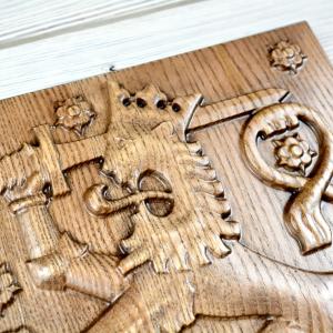 National emblem of Finland - Ash - tobacco stain - gloss - height 30cm