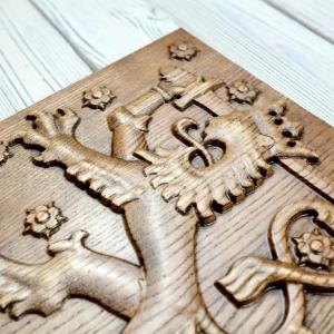 National emblem of Finland - Ash - tobacco stain - gloss - height 30cm