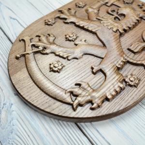 National emblem of Finland - Ash - tobacco stain - gloss - height 30cm