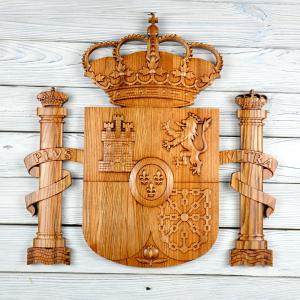 Státní znak Španělska - Jasan - mořidlo Tabák - pololesk - výška 50cm