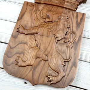 State emblem (small) Belgium from solid wood | woodflag.eu
