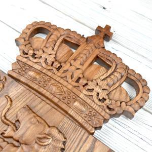 State emblem (small) Belgium from solid wood | woodflag.eu