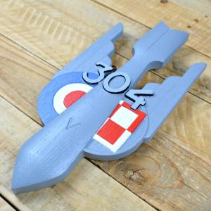 304th Polish Bomber Squadron RAF - Oak - hand-painted - 30 cm