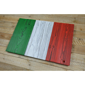 Italian flag made of old wood