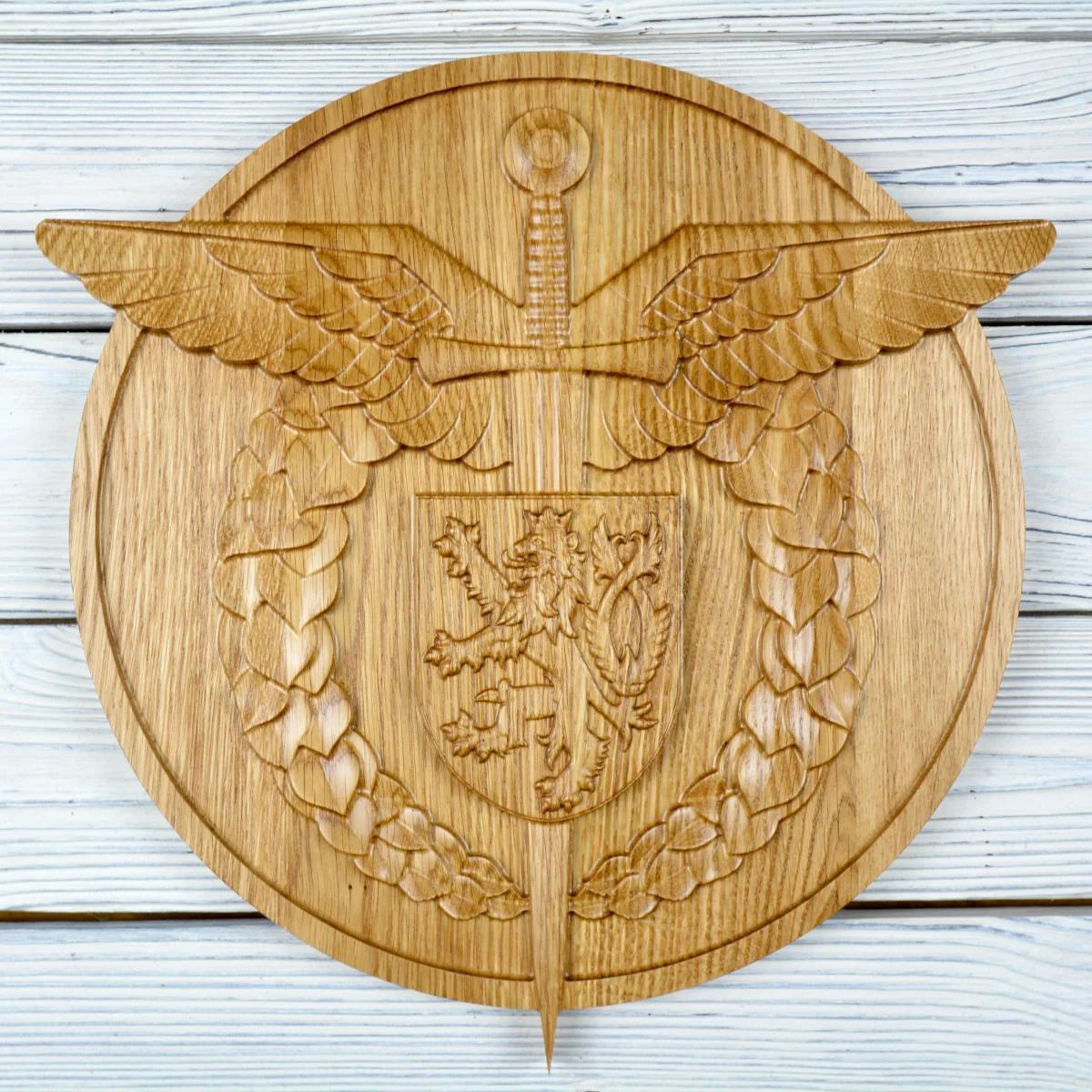 Czech Air Force emblem - Oak - natural - semi-gloss - height 30 cm