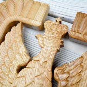 Polish Army Air Force emblem - Ash wood - natural - semi-gloss - height 30 cm