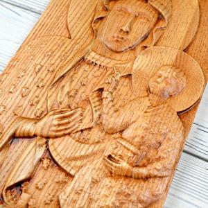 Polská madonka Częstochowa - Jasan - mořidlo jatoba - pololesk - výška 30cm