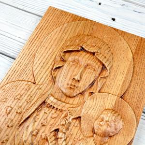 Polish Madonna Częstochowa - Ash - Jatoba stain - Semi-gloss - Height 30 cm