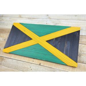 Jamaican flag made of new wood