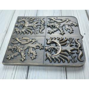 State emblem of the Czech Republic made of solid wood - Ash - stain Graphite - matt - height 20cm