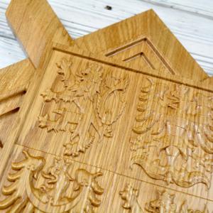 Emblem of the Czech Army - Oak - natural finish - semi-gloss - height 30 cm