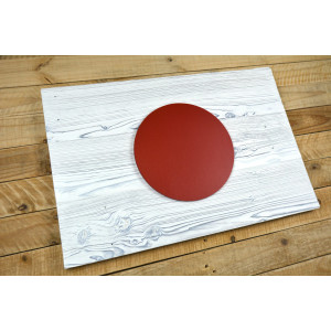 Japanese flag made of new wood