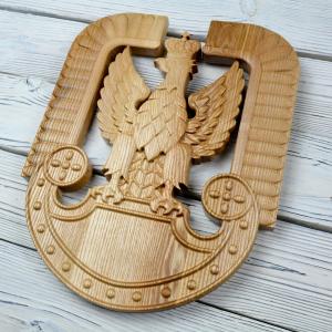 Polish Army Air Force emblem - Ash wood - natural - semi-gloss - height 30 cm