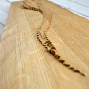 Swimming crocodile made of solid wood - Oak - natural - matte - length 90 cm