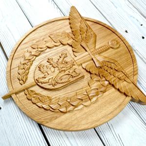 Czech Air Force emblem - Oak - natural - semi-gloss - height 30 cm