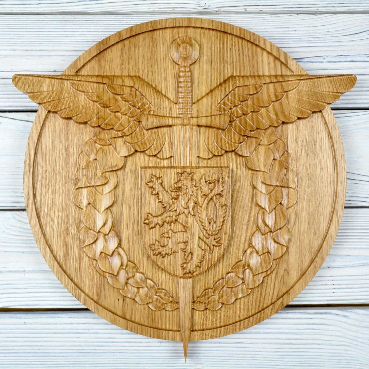 Czech Air Force emblem - Oak - natural - semi-gloss - height 30 cm