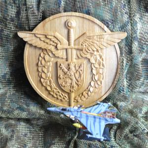 Czech Air Force emblem - Oak - natural - semi-gloss - height 30 cm
