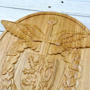 Czech Air Force emblem - Oak - natural - semi-gloss - height 30 cm