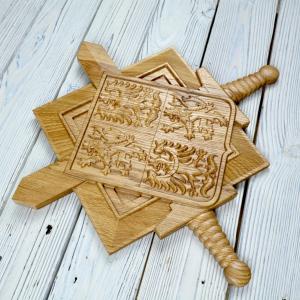 Znak Armády České republiky - Dub - přírodní - pololesk - výška 30cm