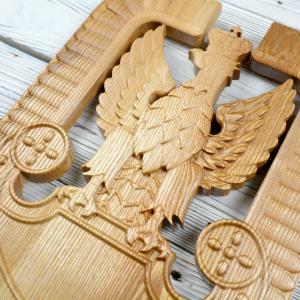 Znak letectva polské armády - Jasan - přírodní - pololesk - výška 30cm