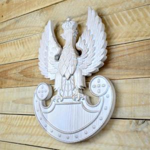 Polish Army Land Forces Emblem - Jasan - white stain - semi-gloss - height 30 cm