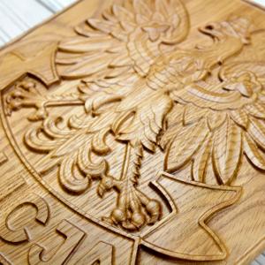 Polish Police emblem - Oak - natural - semi-gloss - height 30 cm