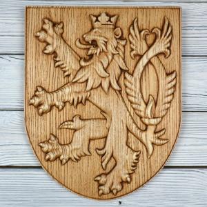 Solid Wood Czech Lion - Ash - Jatoba Stain - Matte - Height 30 cm