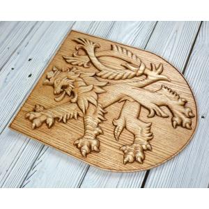 Solid Wood Czech Lion - Ash - Jatoba Stain - Matte - Height 30 cm