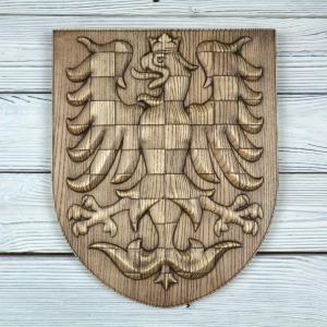 Dřevěná Moravská orlice - Jasan - mořidlo Tabák - matný - výška 30cm