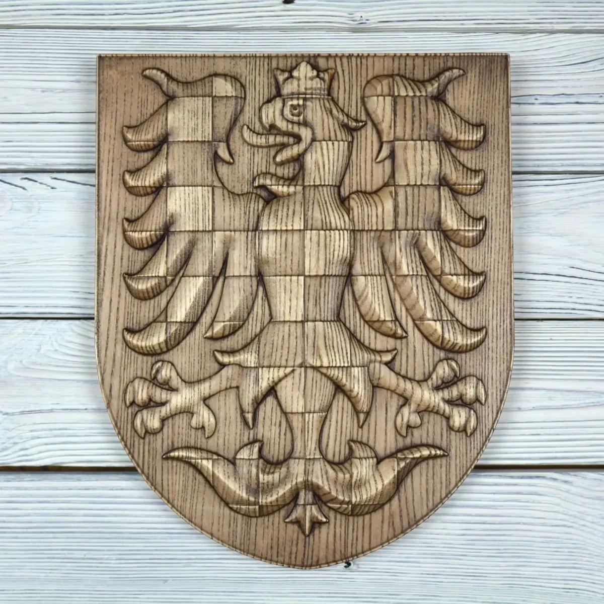 Wooden Moravian Eagle - Ash - Tobacco Stain - Matte - Height 30 cm