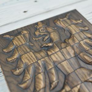 Wooden Moravian Eagle - Ash - Graphite Stain - Matte - Height 20 cm