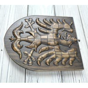 Dřevená Moravská orlice - Jasan - mořidlo Grafit - matný - výška 20cm