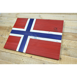 Norwegian flag made of new wood