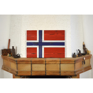 Norská vlajka ze starého dřeva