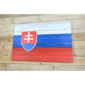 Slovak flag made of new wood