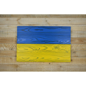 Ukrainian flag made of new wood