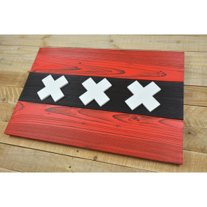 Amsterdam city flag made of new wood