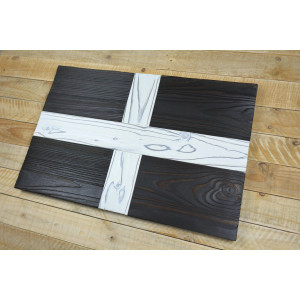 Cornish (St Piran) flag made of new wood
