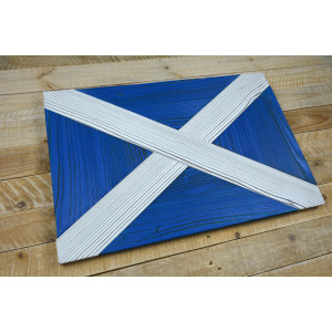 Scottish flag made of new wood