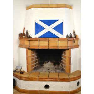 Scottish flag made of old wood