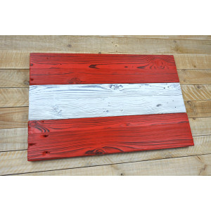 Austrian flag made of old wood