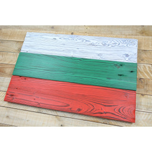 Bulgarian flag made of old wood