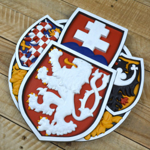 Czechoslovak Legion emblem made of solid wood - Ash - painted - height 30cm
