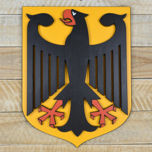 Layered Coat of Arms of Germany made of beech plywood, hand painted - height 30cm